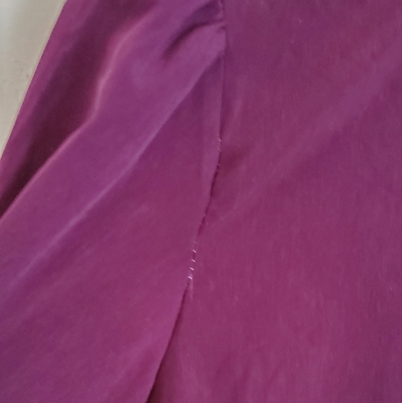 Plum Ruffle Vintage 80s Long Sleeve Button Up Blouse - Picture 5 of 13